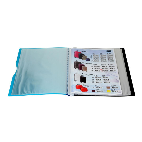 Display Book with 40 Pockets, PP A4, Neon Blue 