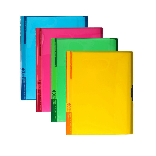 Display Book with 40 Pockets, PP A4, Neon Blue 