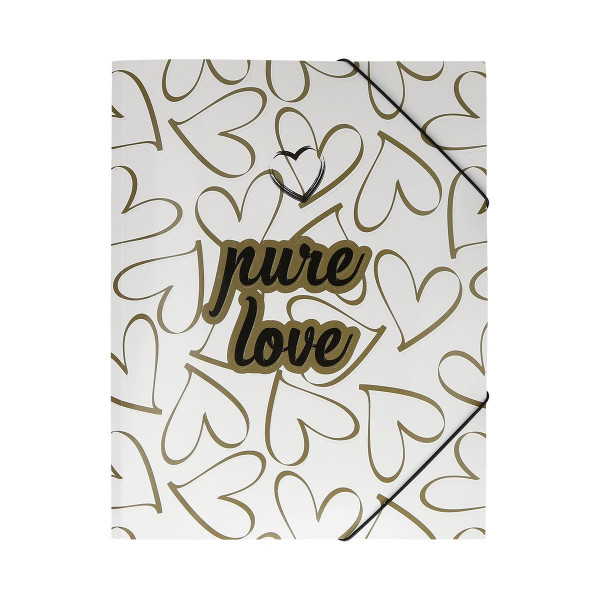 Elastic File ''Love Heart''A4, with 3 flap 