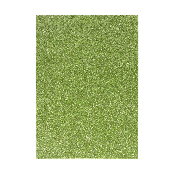 Moosgummi glitzer Selbstklebend 1/1, Zitronengrün 