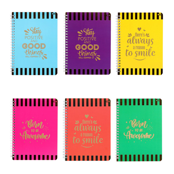 Spiral Notebook ''QUOTES'' A5 Soft Cover, Lines 