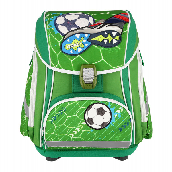 School bag set ''FOOTBALL GREEN 3D'' SMART 5-Pcs (LED buckle) 