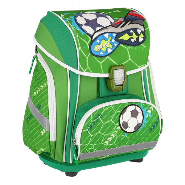 School bag set ''FOOTBALL GREEN 3D'' SMART 5-Pcs (LED buckle) 