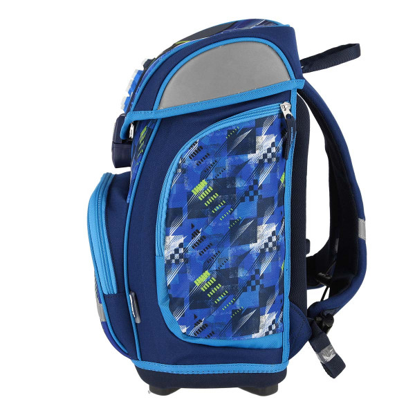 School bag set ''FOOTBALL BLUE'' MAXX 5-Pcs (LED buckle) 