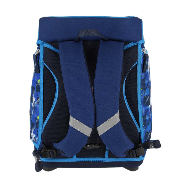 School bag set ''FOOTBALL BLUE'' MAXX 5-Pcs (LED buckle) 