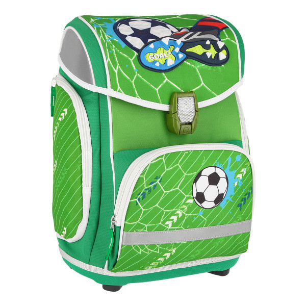 School bag set ''FOOTBALL GREEN'' MAXX 5-Pcs (LED buckle) 