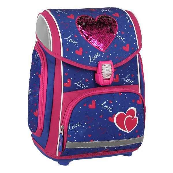 School bag set ''HEART'' MAXX 5-pcs (LED buckle) 