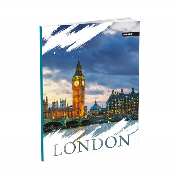 School Notebook A5, Soft cover, Lines, Cities, 52 Sheets 