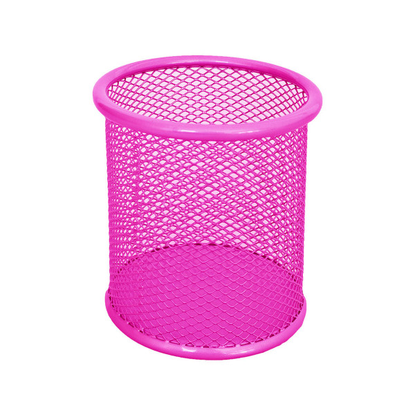 Stifthalter aus Drahtmetall, 90x100mm, Neon Rosa 