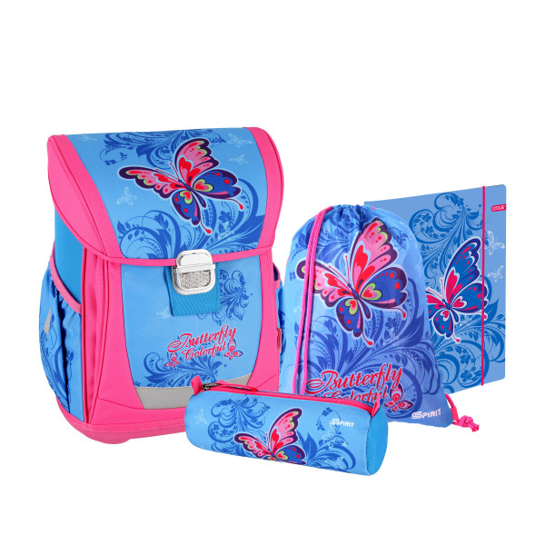 School bag set ''BUTTERFLY'' COOL 4-Pcs (Metal buckle) 