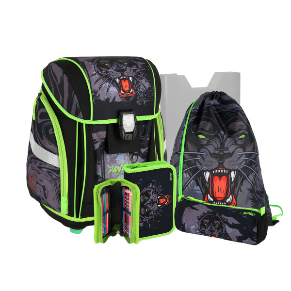 School bag set ''PANTHER WILD'' NEW START 5-Pcs (LED buckle) 