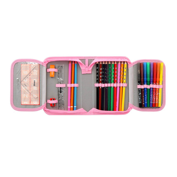 Pencil case ''PINK BUTTERFLY'', 1-Zipper, 28-pcs 