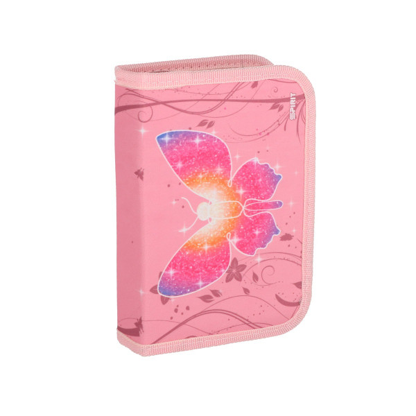 Pencil case ''PINK BUTTERFLY'', 1-Zipper, 28-pcs 