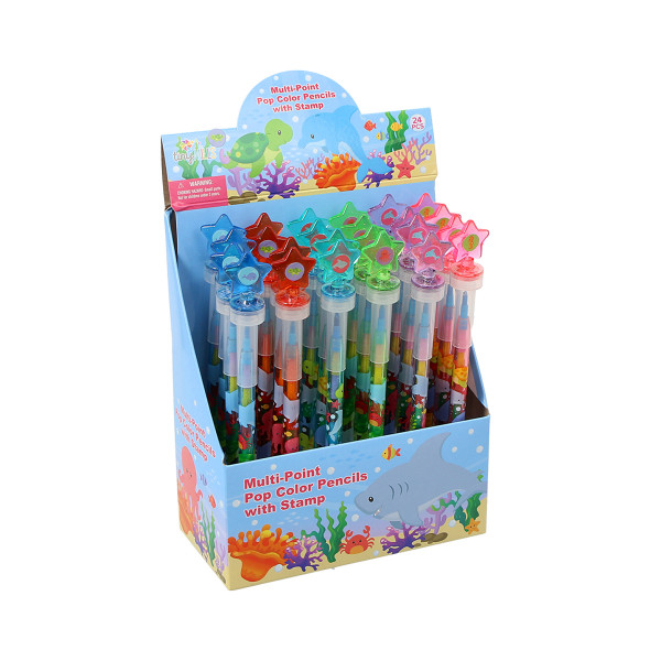 Color Pencils with Stamper 