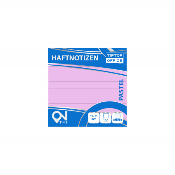 Haftnotizen 75x75mm, Liniert 