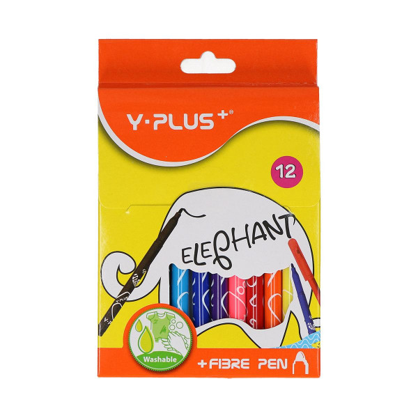 Fiber pens ''Elephant'', 12 colours 