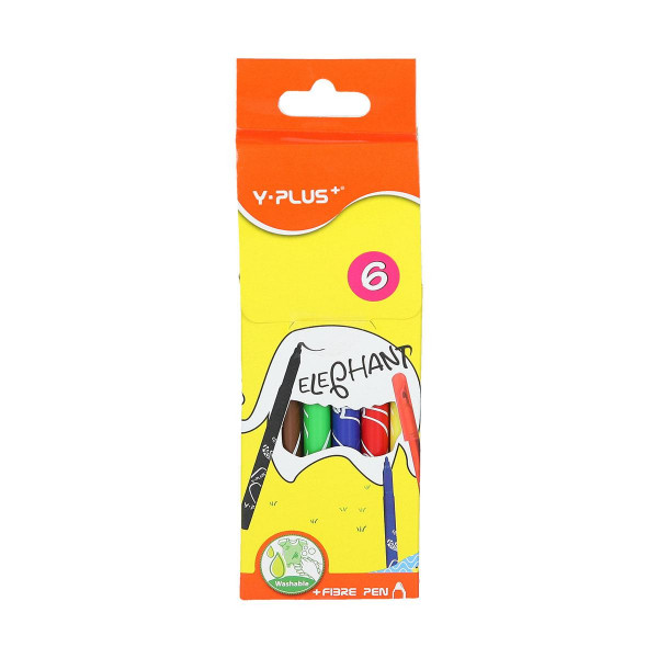 Fiber pens ''Elephant'', 6 colours 