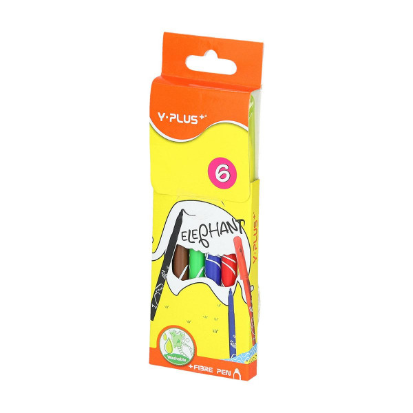 Fiber pens ''Elephant'', 6 colours 