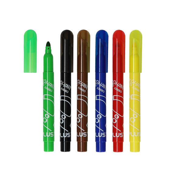 Fiber pens ''Elephant Jumbo'', 6 colours 