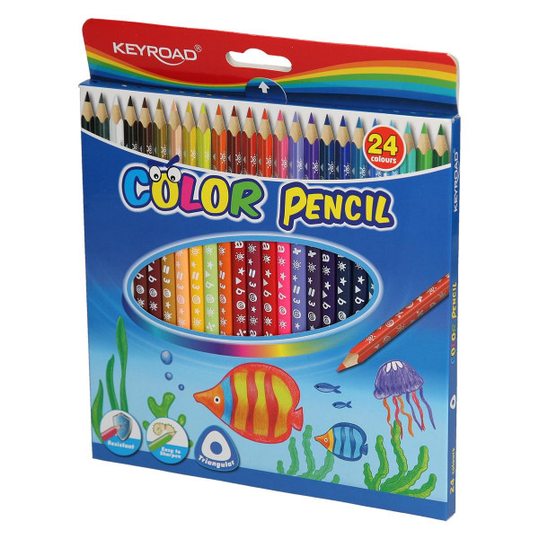 Wooden color pencils, 24 colors 