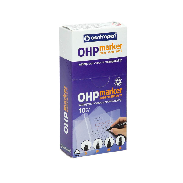 Marker OHP permanent, 0.6mm, plastic tip 