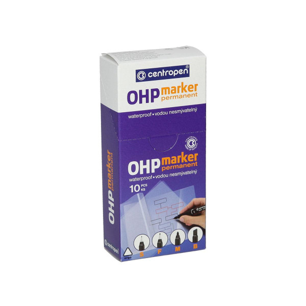 Marker OHP permanent, 0.6mm, plastic tip 