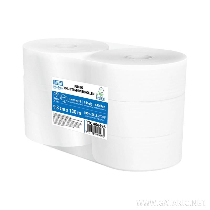 Jumbo toaletni papir 130m, 2-slojni, 100% celuloze 