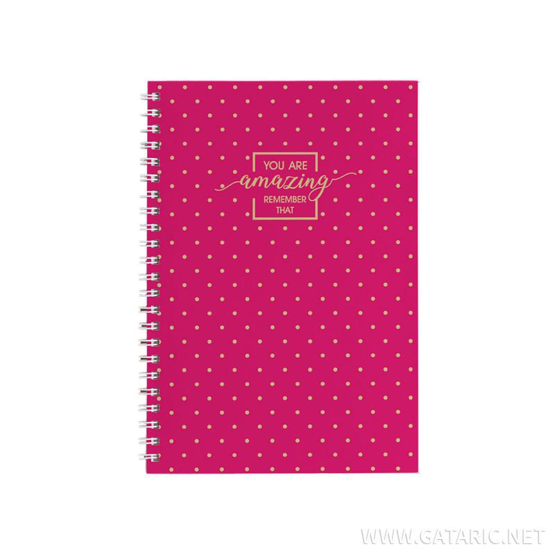Notebook A5, soft cover, Gold Style, lines, 70 sheets