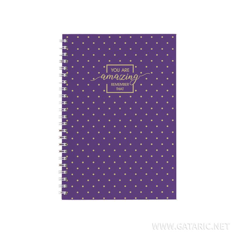 Notebook A5, soft cover, Gold Style, lines, 70 sheets