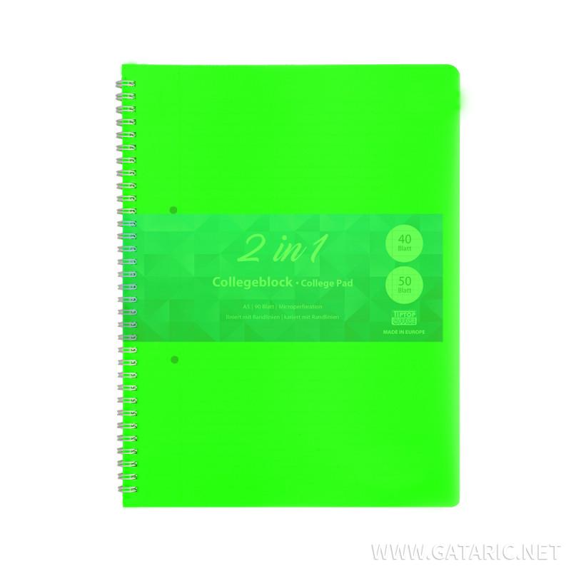 Collegeblock A4 Hardcover-Umschlag Neon 90 Blatt 