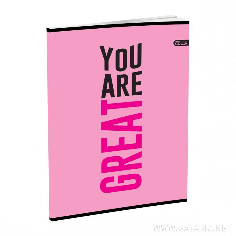 School Notebook A5 “Inspiration” Soft cover, Squared, 52 Sheets