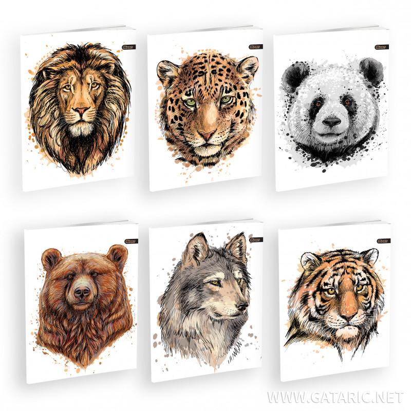 School Notebook A5 “Animals” Soft cover, Latain, 52 Sheets
