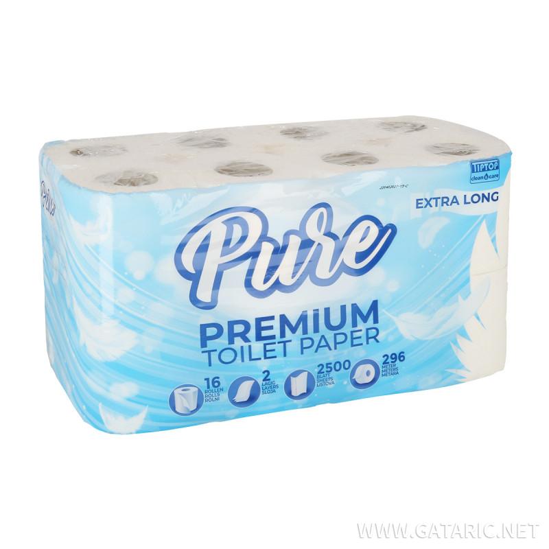 Toaletni papir u rolni 2-slojni 16/1 Tip Top Clean, 156 lista, 100% celuloza 