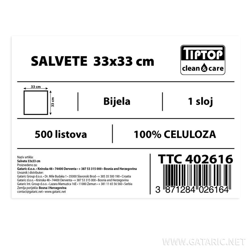 Salveta 500/1 33x33 Bela, 1 Sloj 