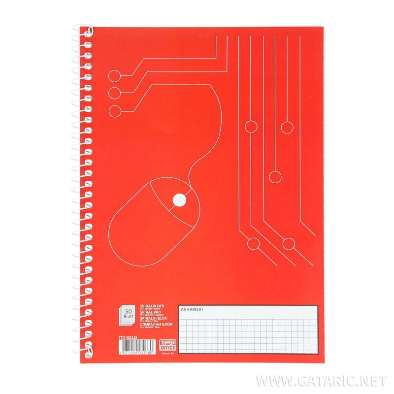 Spiral Notebook A5, Squares 