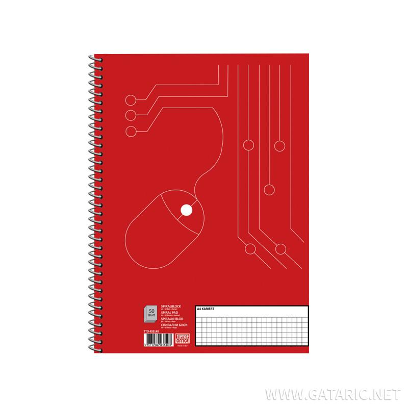 Kolegij blok sa spiralom A4, 50 karo listova 