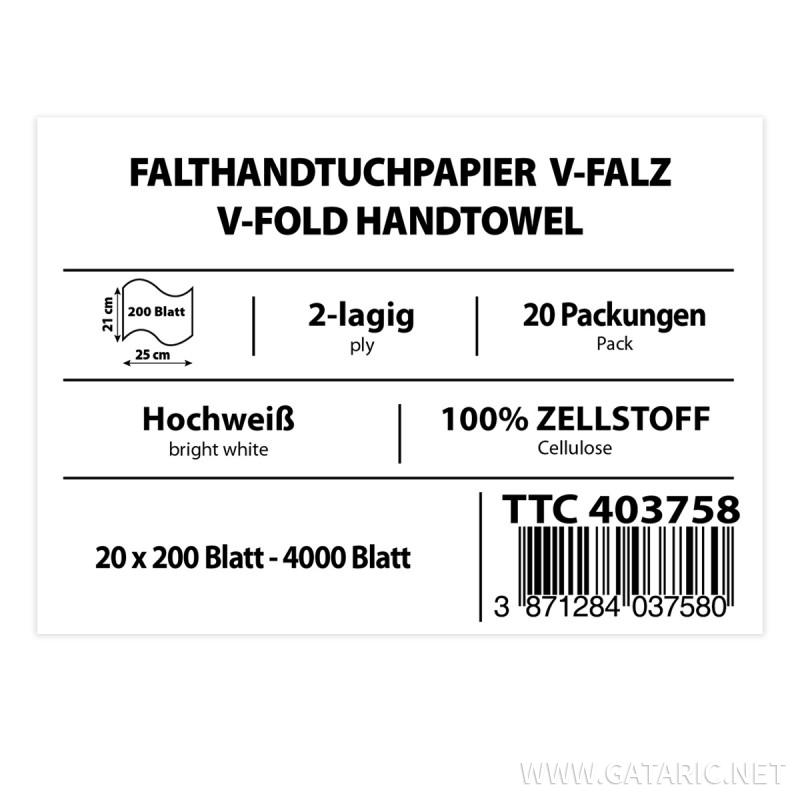 Falthhandtuchpapier V-Falz 