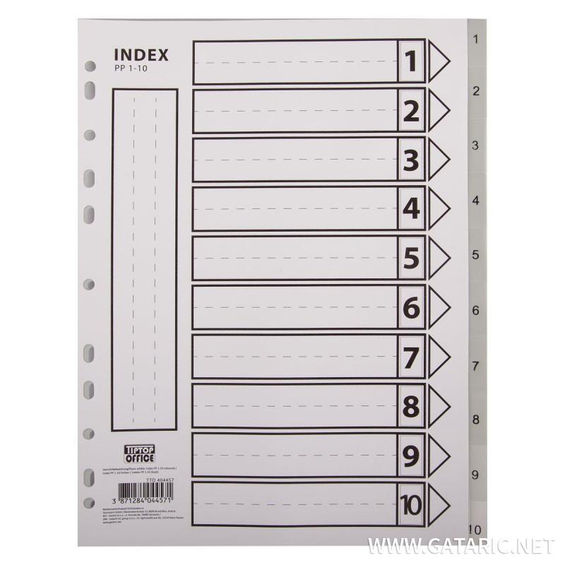 Ordnerregister PP A4, 1-10 Blatt 