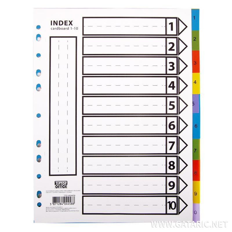 Dividers PP A4 , 1-10 Sheets 
