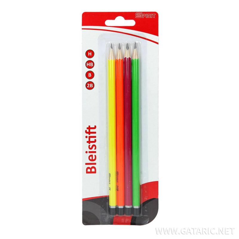 Wooden Pencils (H HB B 2B), 4pcs 