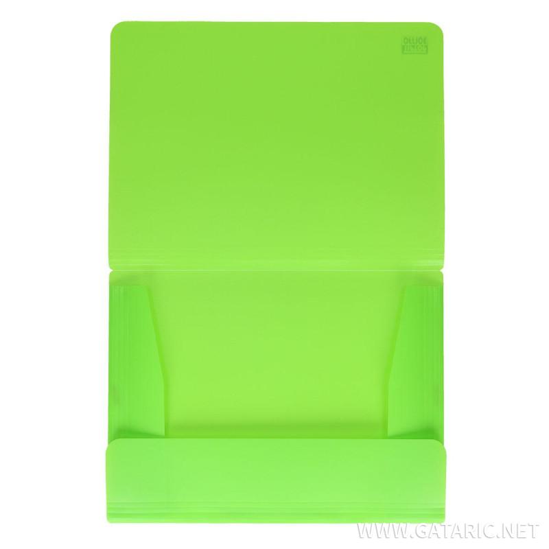 Gummizugmappe PP, A4, 3 Einschlagklappen, Neon Grün 