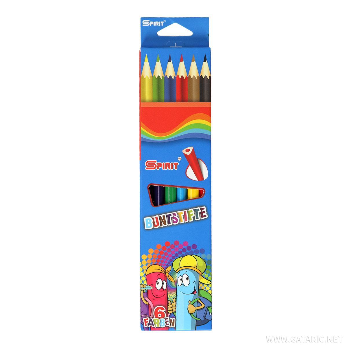 Wooden color pencils ''Classic'', 6pcs
