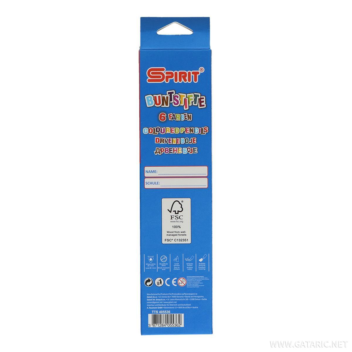 Wooden color pencils ''Classic'', 6pcs
