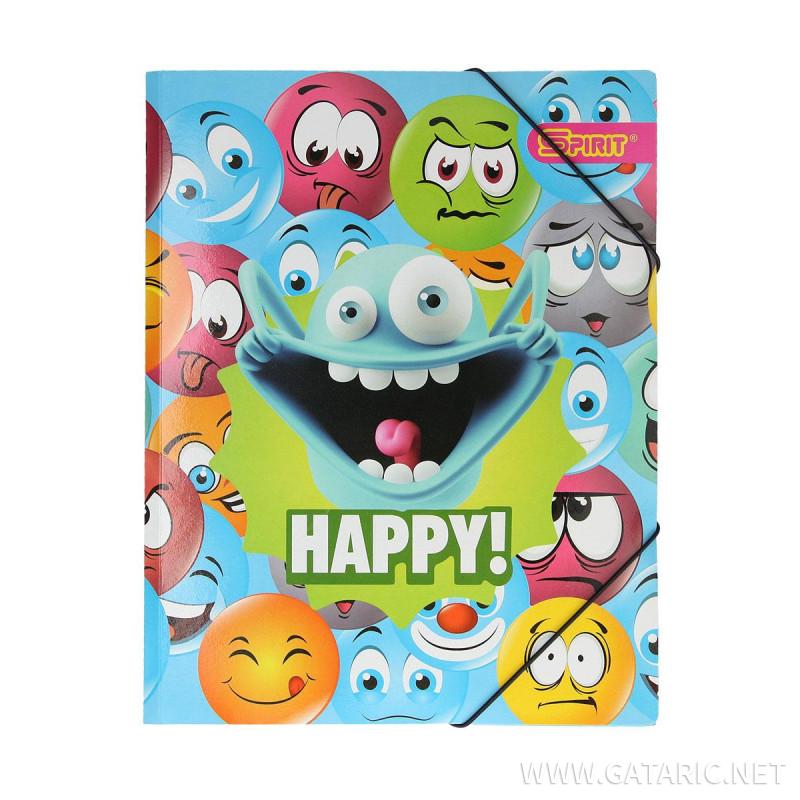 Elastic File '' Happy Smile 1''A4, with 3 flaps 