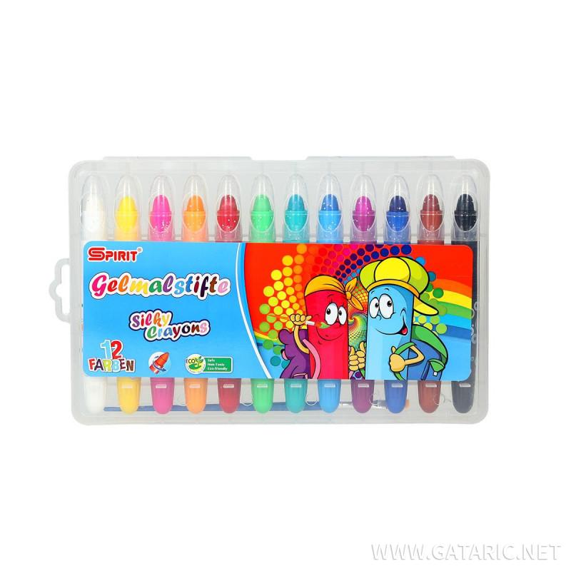 Silky crayons, 12pcs in pack