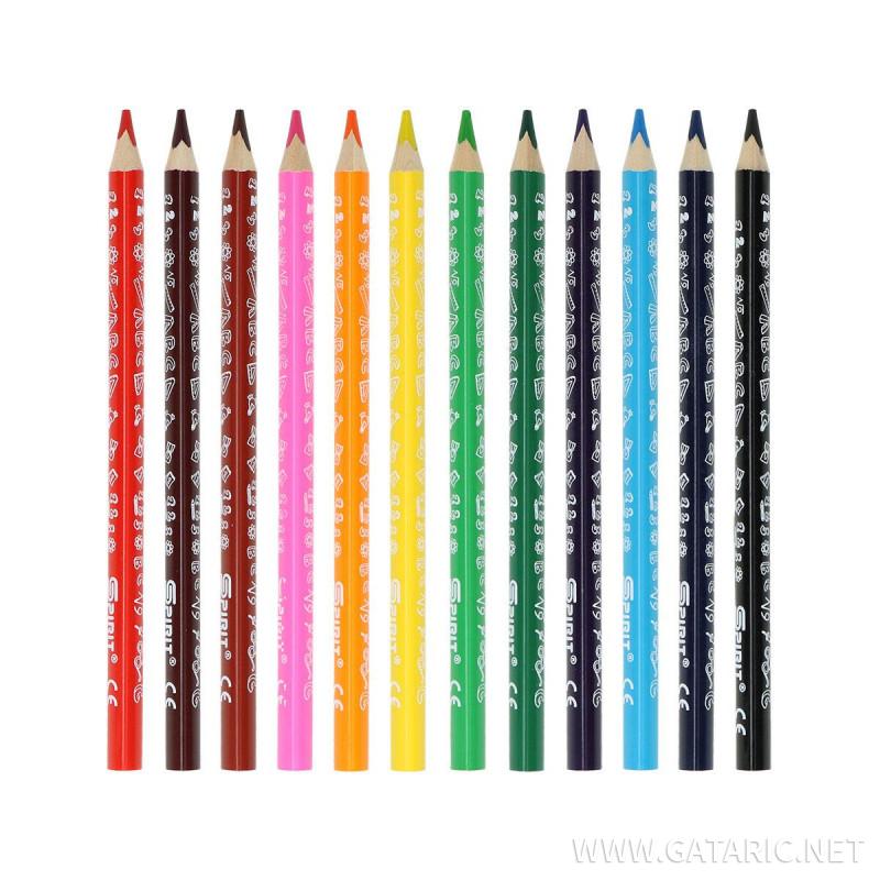Wooden color pencils ''JUMBO'', 12pcs 
