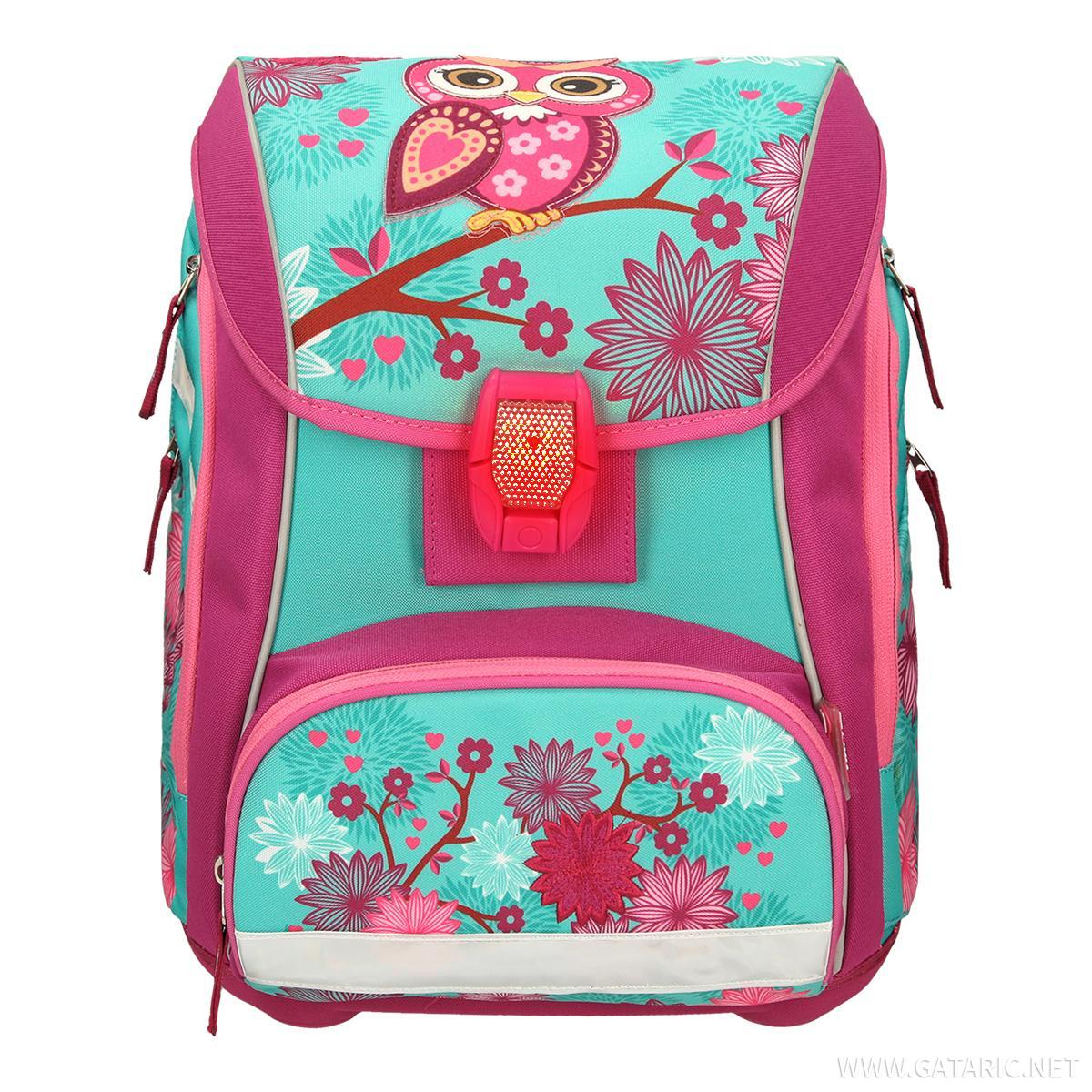 School bag set ''Owl'', LED lock buckle
