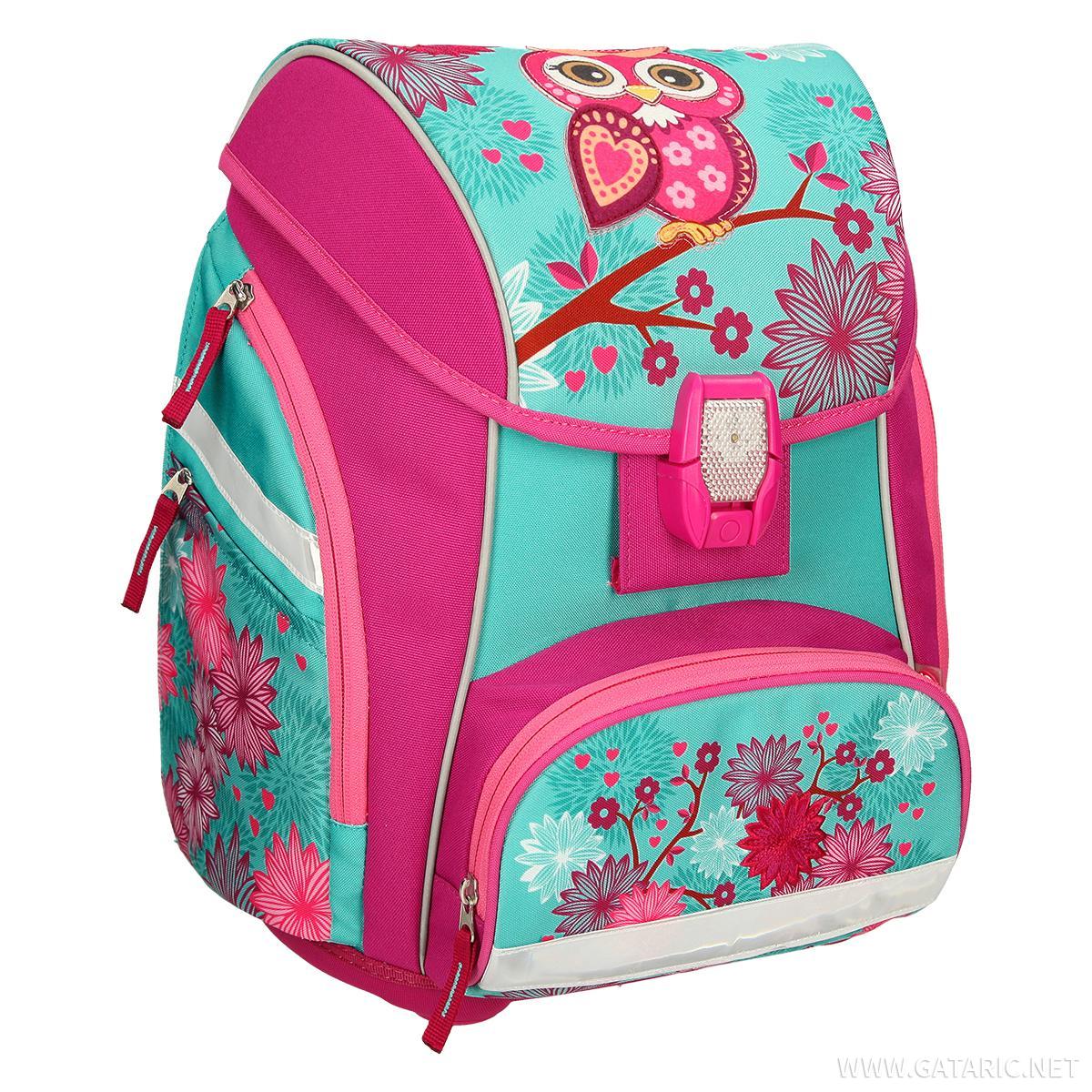 School bag set ''Owl'', LED lock buckle