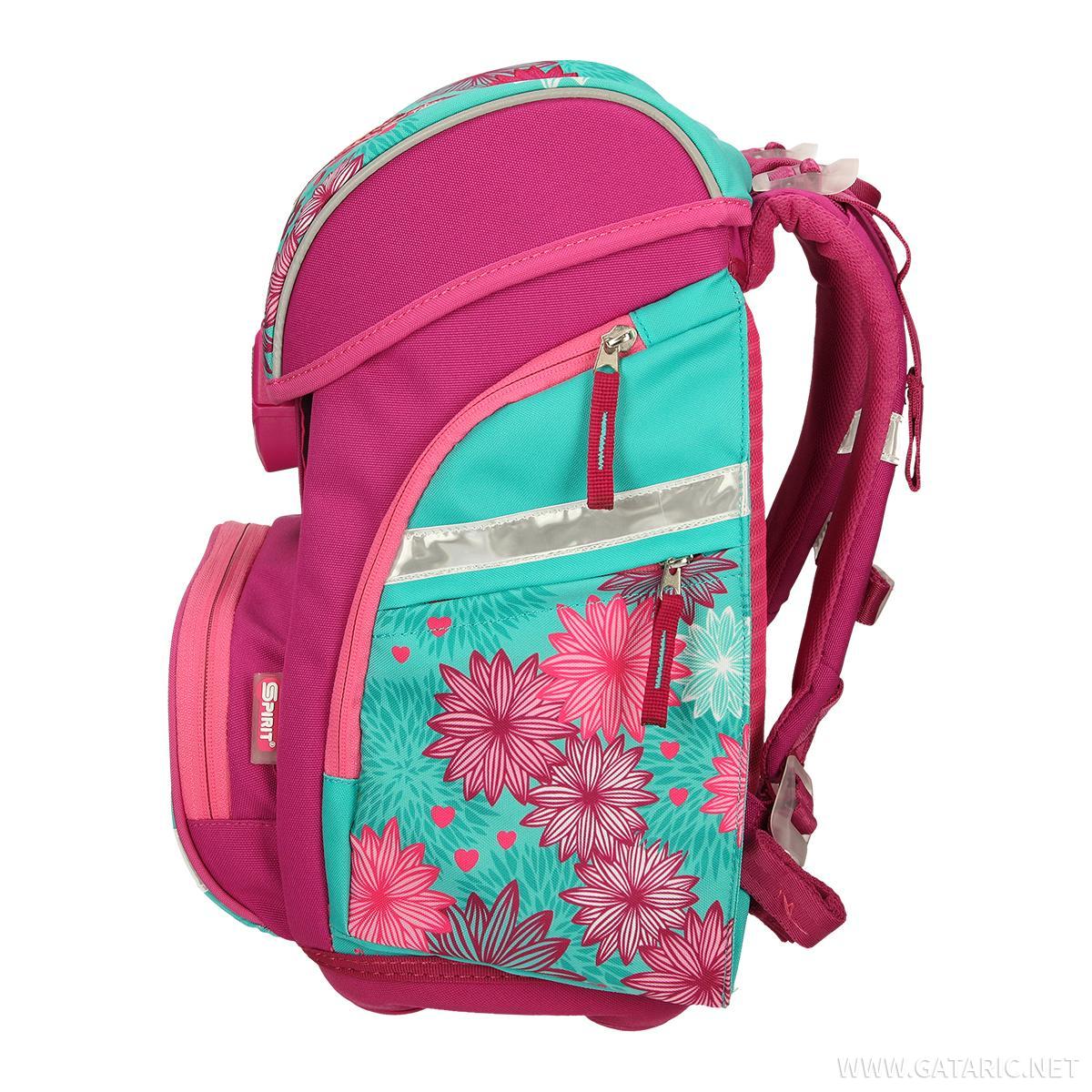 School bag set ''Owl'', LED lock buckle