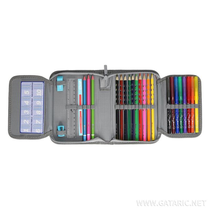 Pencil case ''STRIPES'' 1-Zipper, 2/1 (Assorted colours) 